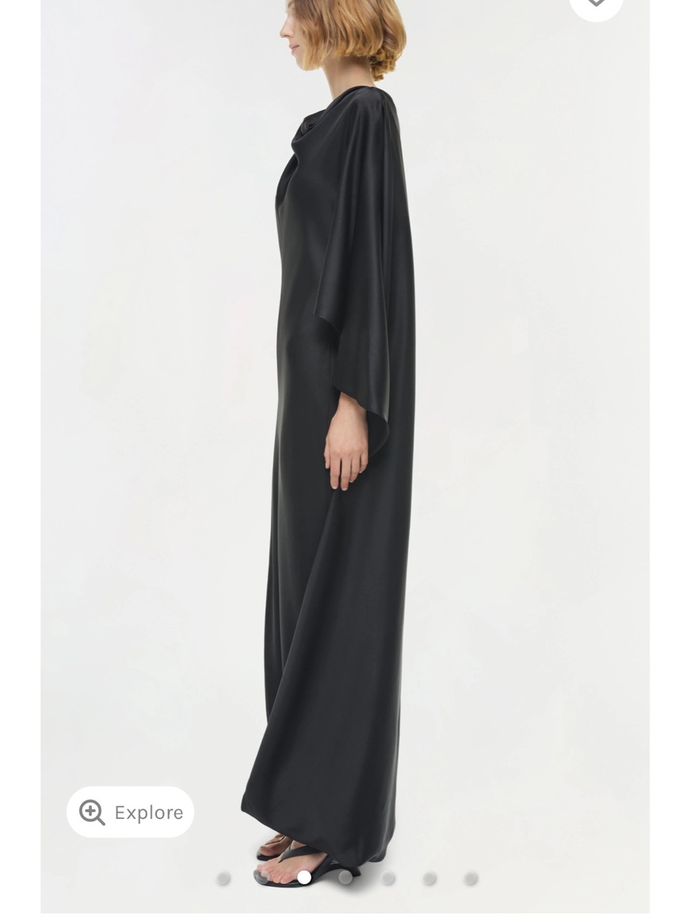 Current season! SIMKHAI Ora Satin Gown size 6 in black satin NWOT - Picture 7 of 9